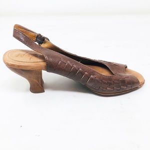 Naya Fandango Slingback Woven Leather Sandals